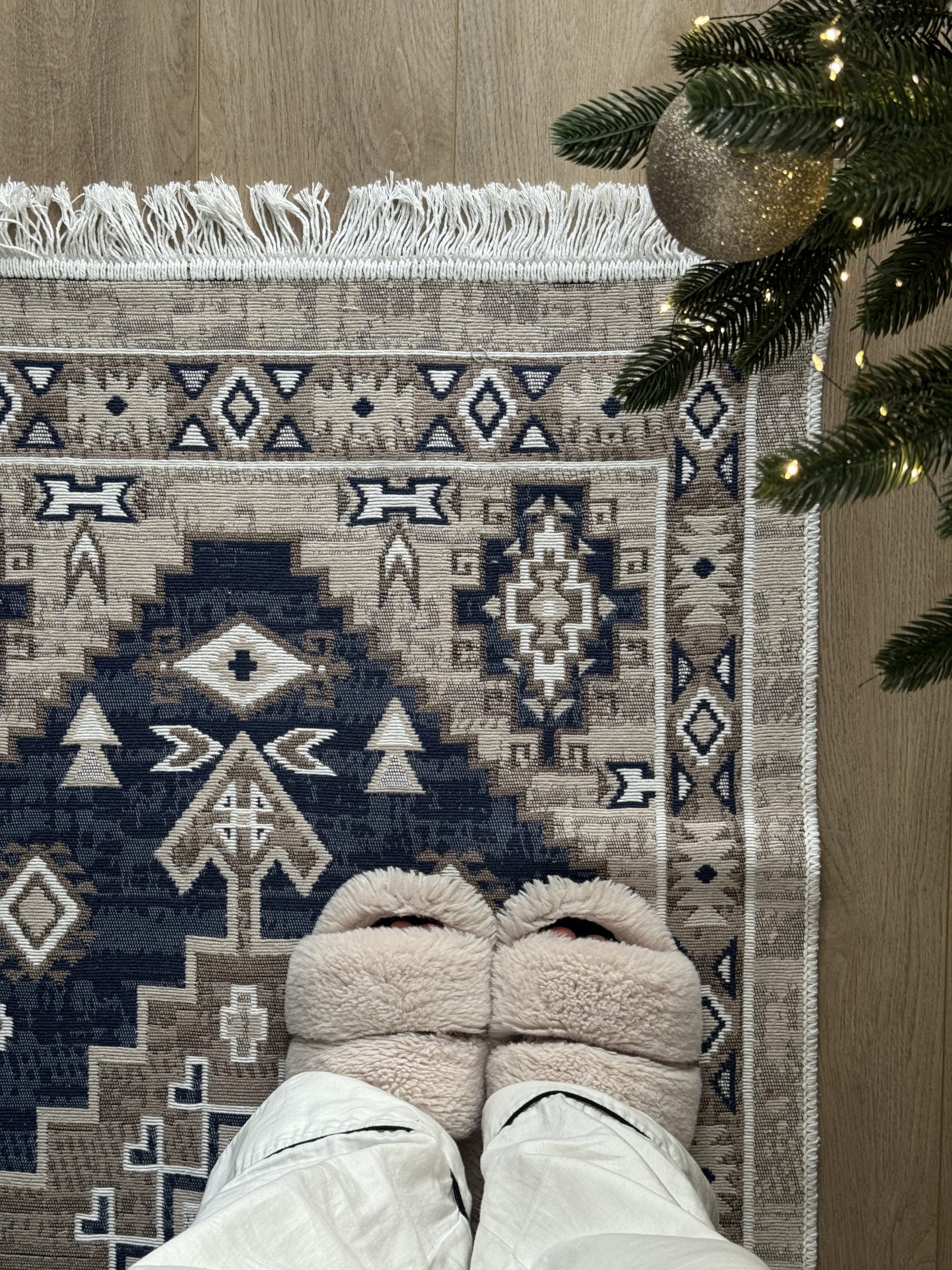 Бавовняний двосторонній килим AM 003 Blue