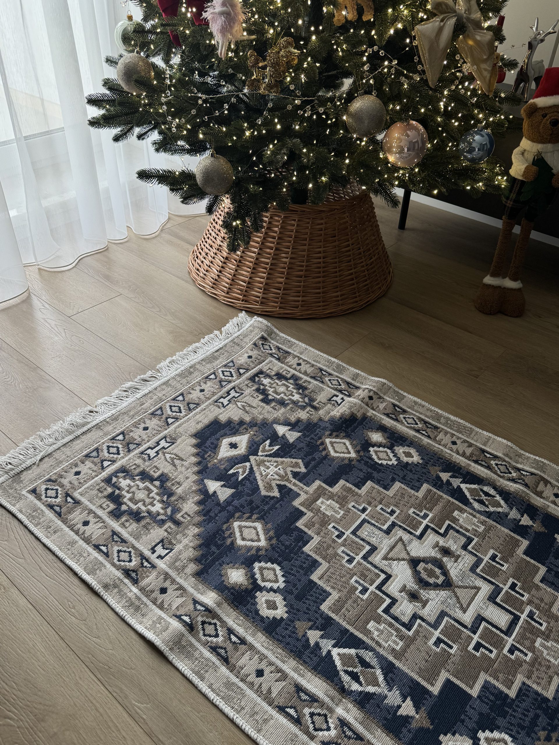 Бавовняний двосторонній килим AM 003 Blue