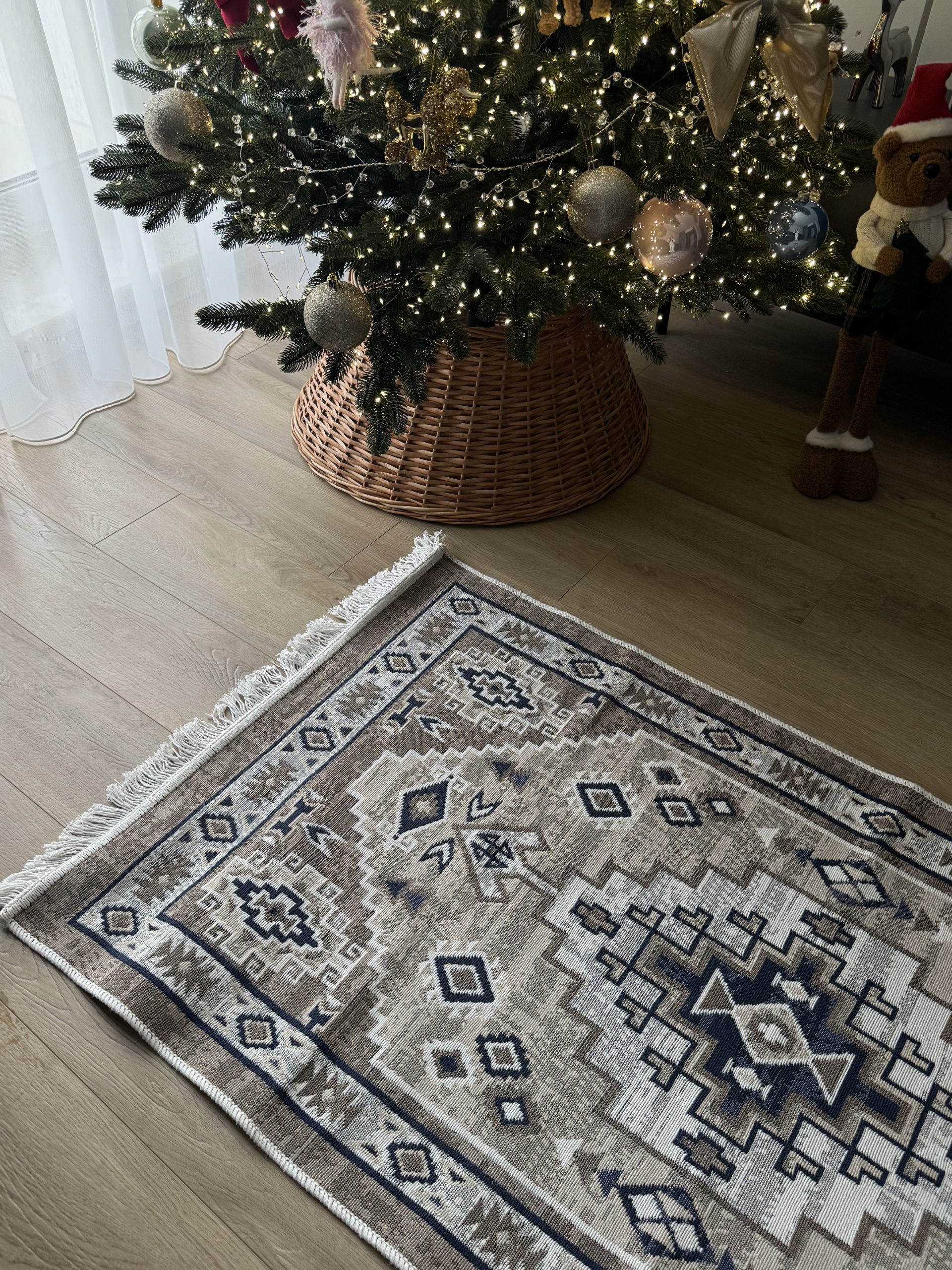 Бавовняний двосторонній килим AM 003 Blue