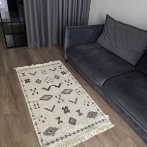 Бавовняний двосторонній килим AM 005 Cream Beige