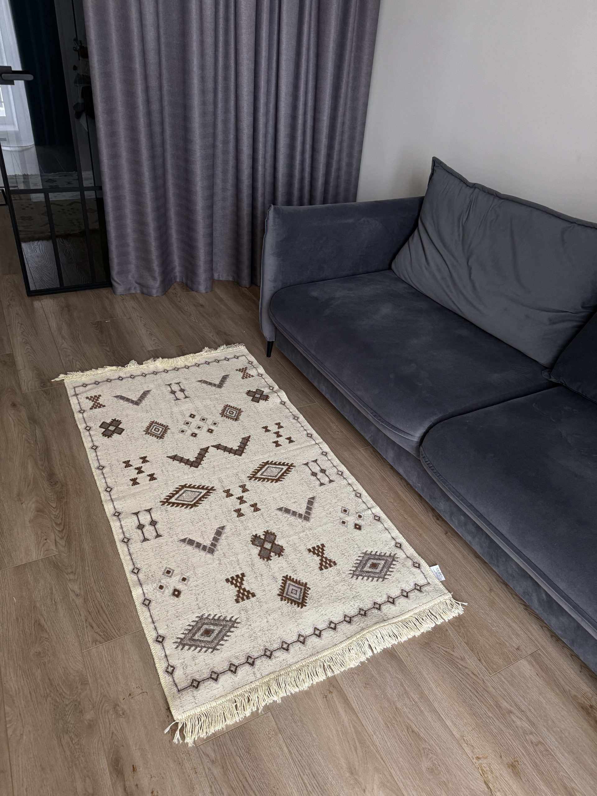 Бавовняний двосторонній килим AM 005 Cream Beige