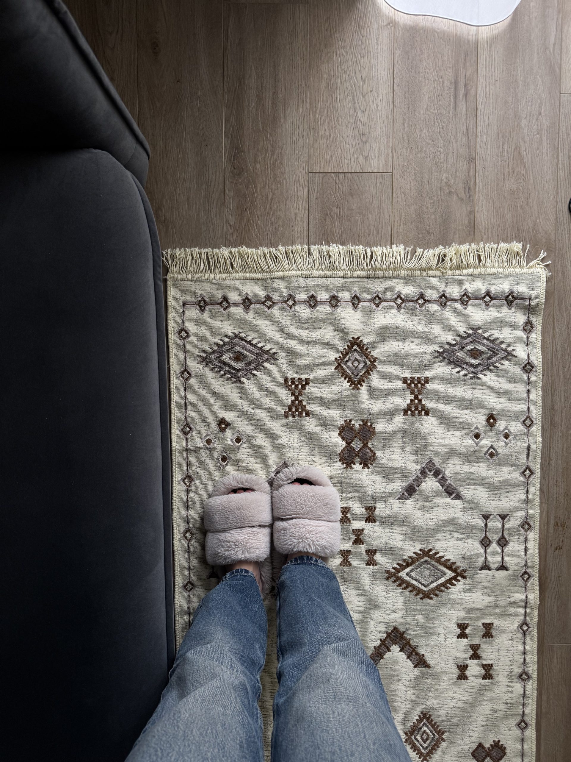 Бавовняний двосторонній килим AM 005 Cream Beige