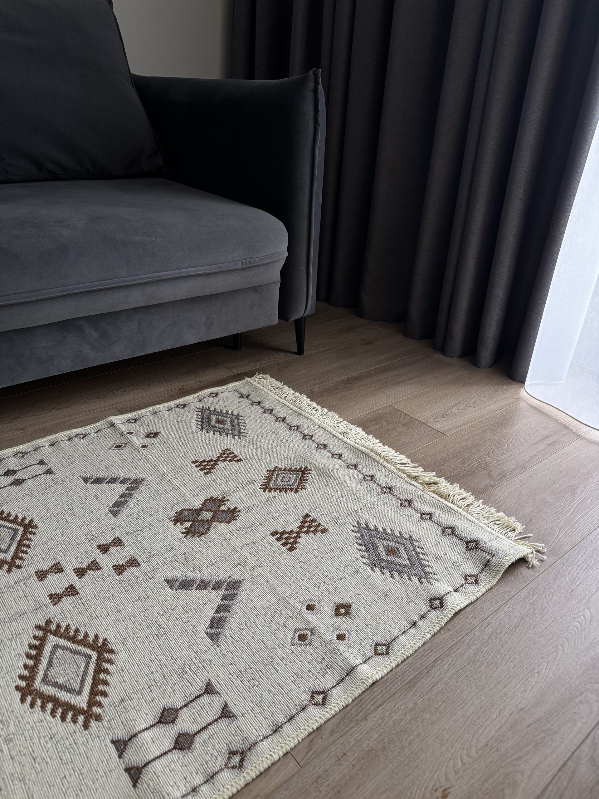 Бавовняний двосторонній килим AM 005 Cream Beige