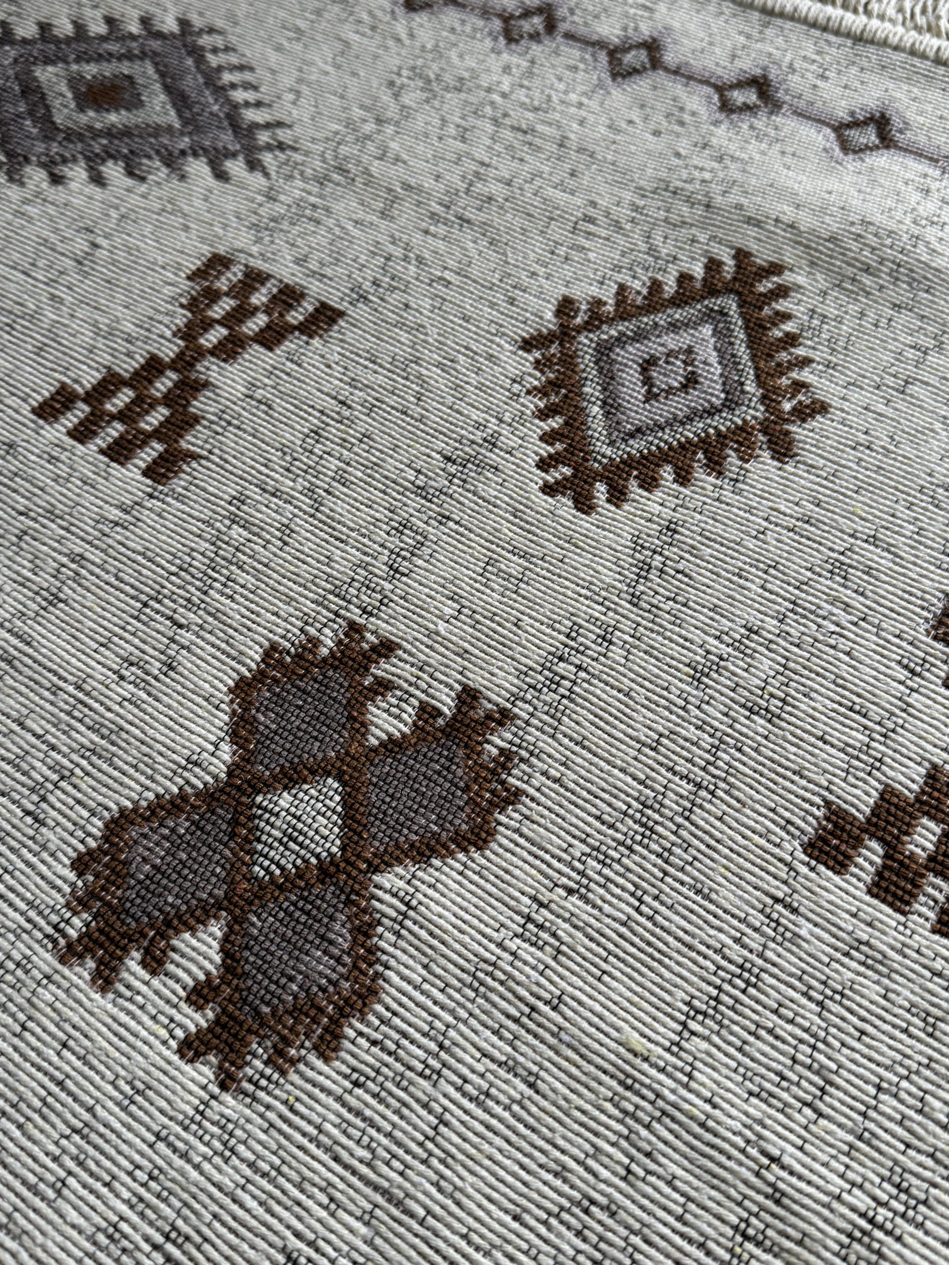 Бавовняний двосторонній килим AM 005 Cream Beige