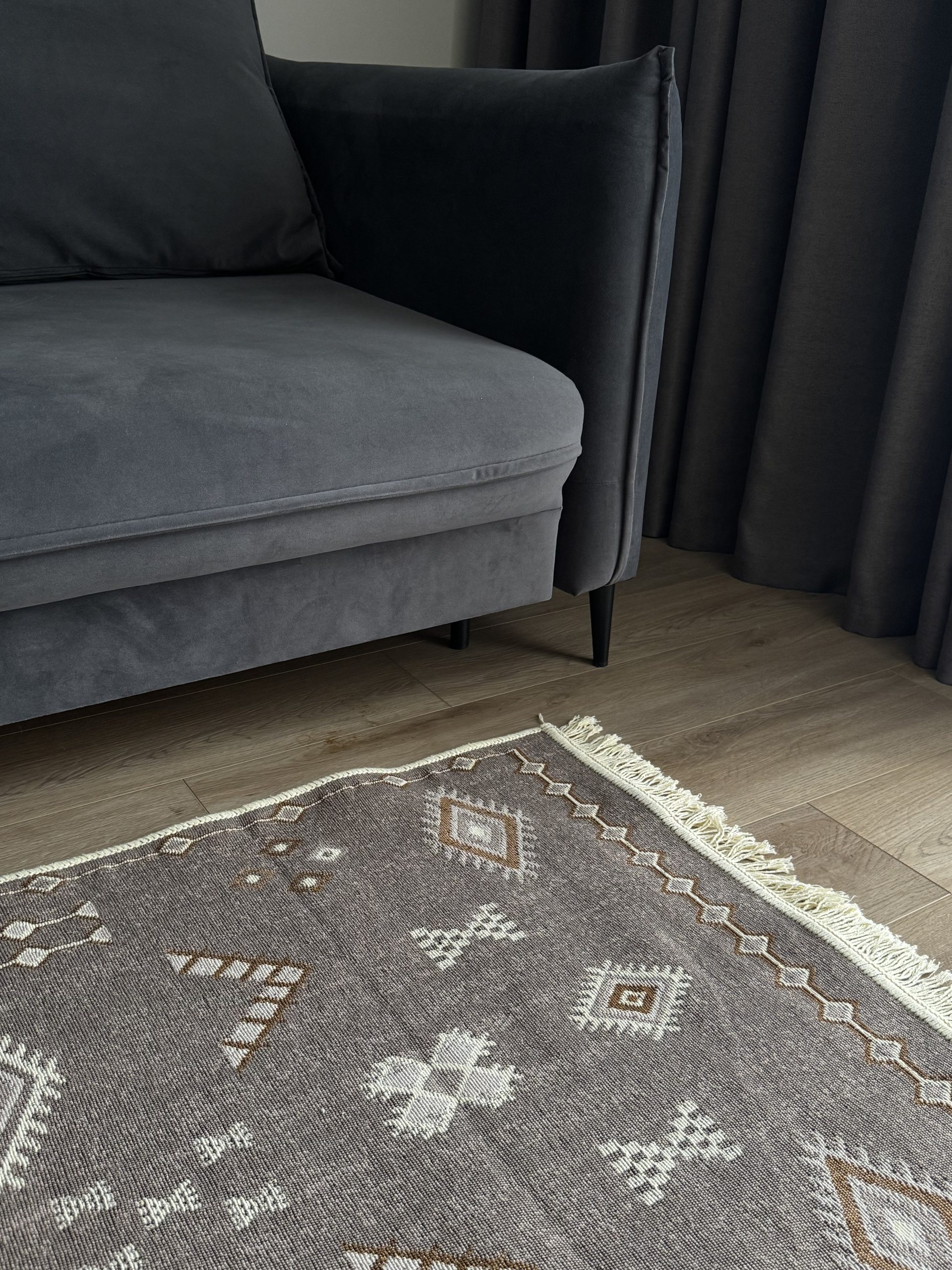 Бавовняний двосторонній килим AM 005 Cream Beige