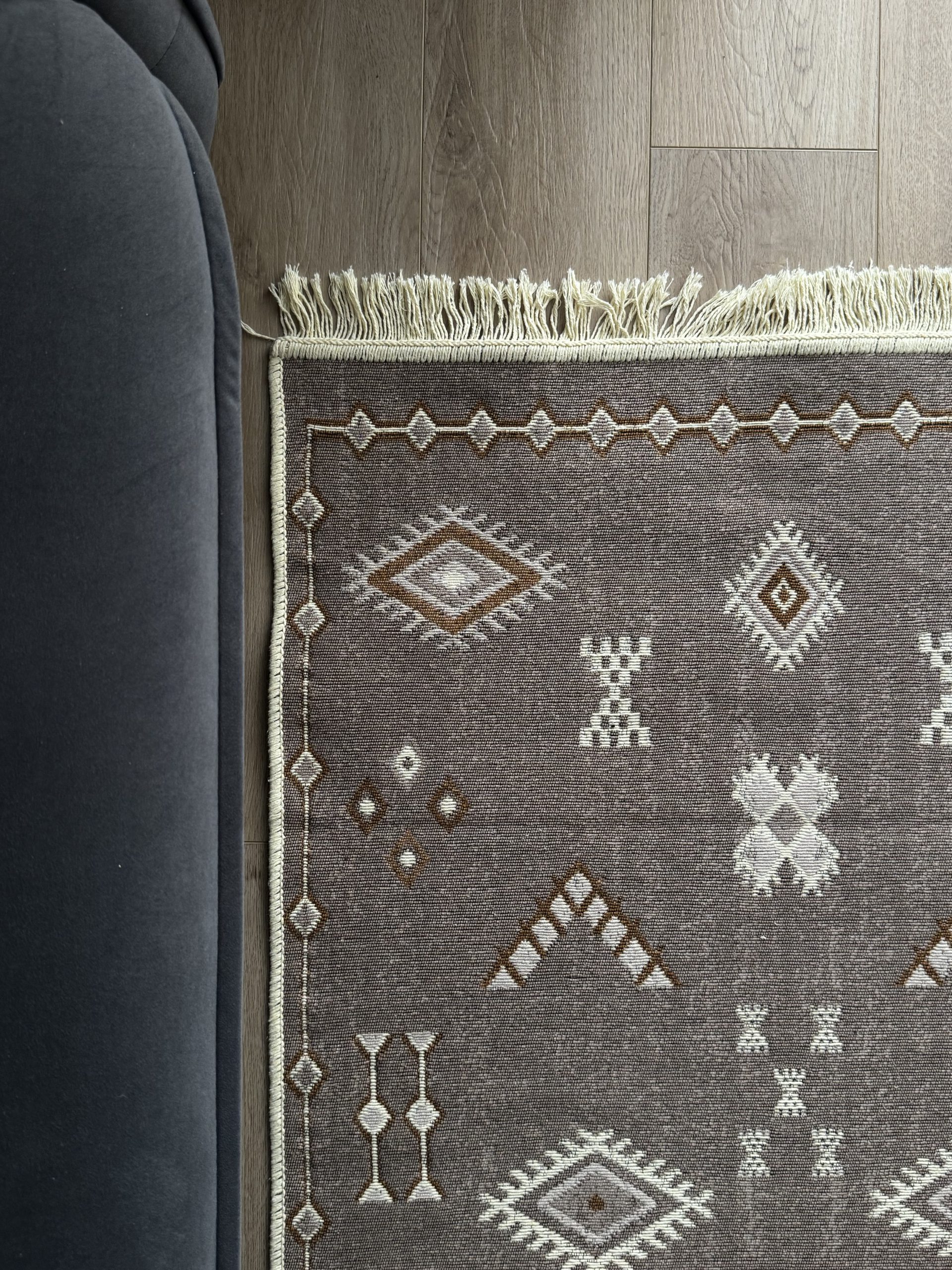 Бавовняний двосторонній килим AM 005 Cream Beige