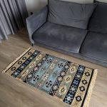 Бавовняний двосторонній килим у етнічному стилі AR 017 Green