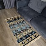 Бавовняний двосторонній килим у етнічному стилі AR 017 Green