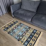 Бавовняний двосторонній килим у етнічному стилі AR 017 Green