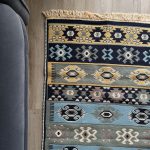 Бавовняний двосторонній килим у етнічному стилі AR 017 Green