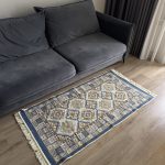 Бавовняний двосторонній килим у етнічному стилі LM 05 BLUE