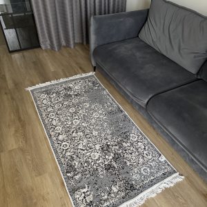 Бавовняний двосторонній килим у мінімалістичному стилі LM 04 GREY