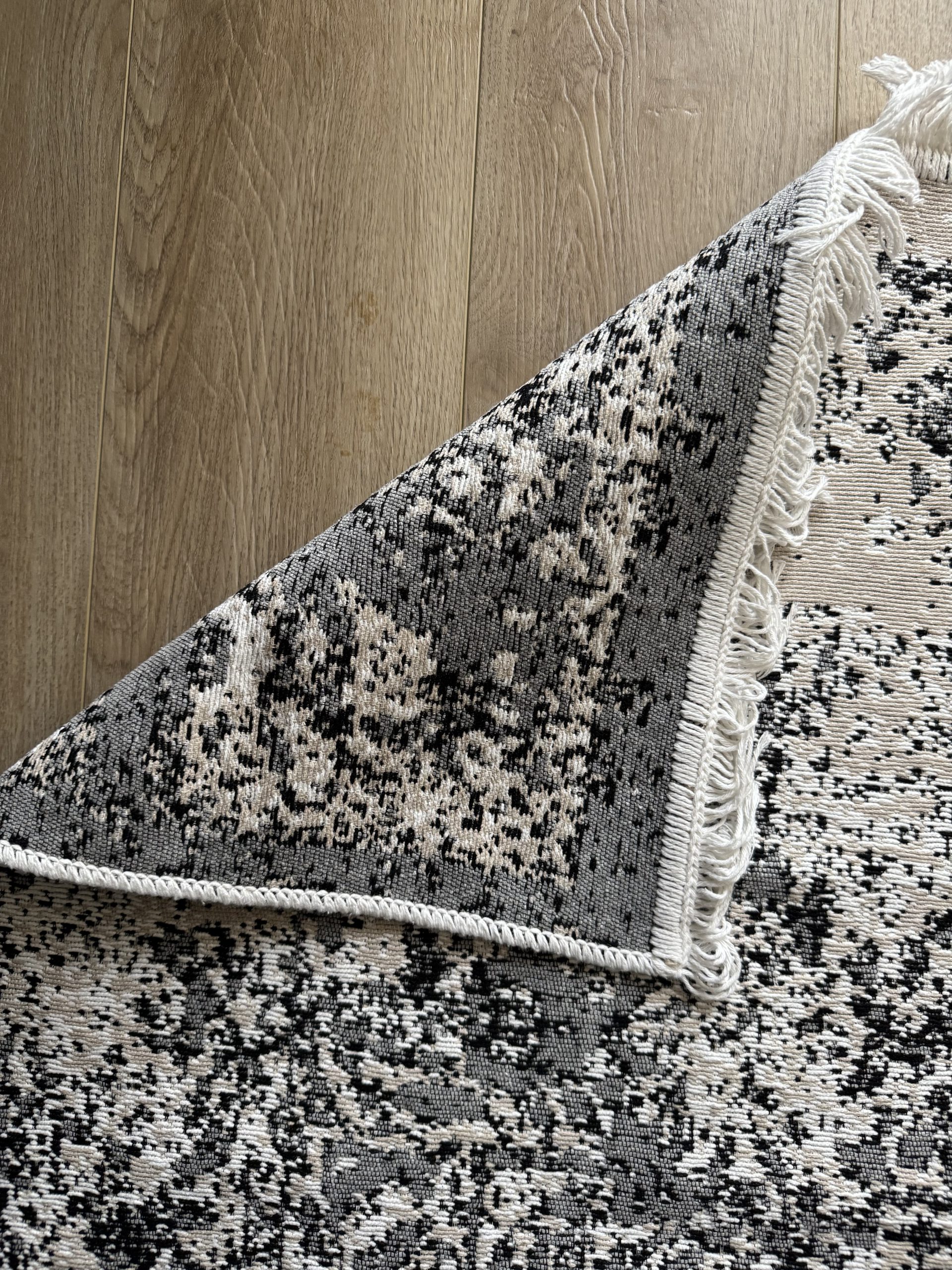 Бавовняний двосторонній килим у мінімалістичному стилі LM 04 GREY