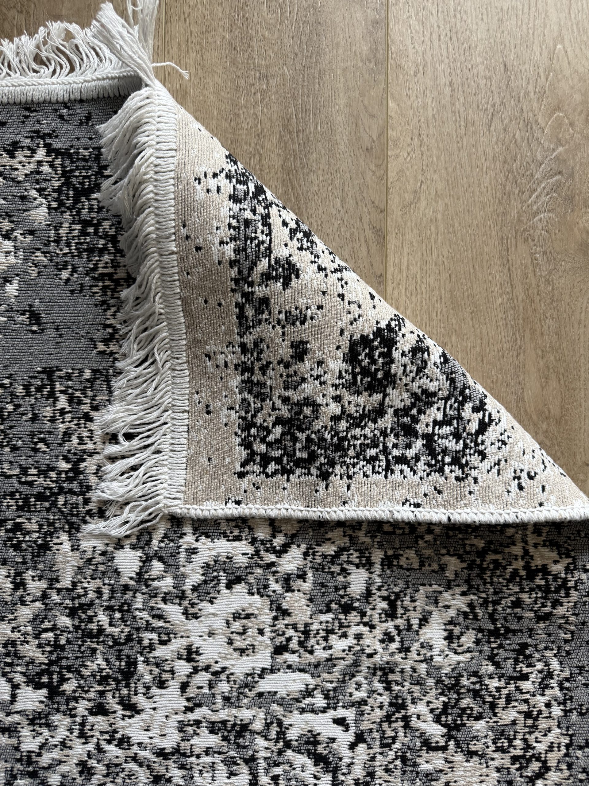 Бавовняний двосторонній килим у мінімалістичному стилі LM 04 GREY