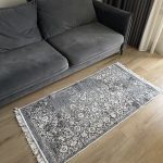 Бавовняний двосторонній килим у мінімалістичному стилі LM 04 GREY