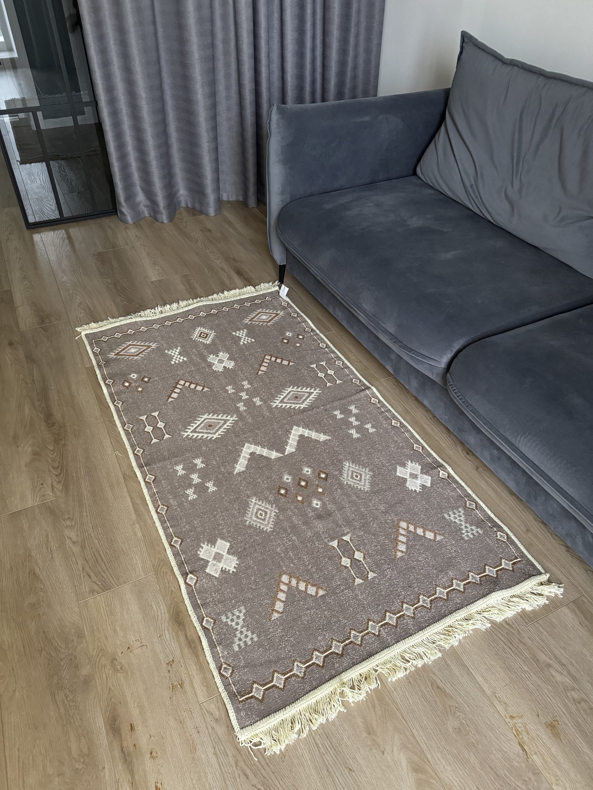 Бавовняний двосторонній килим AM 005 Cream Beige