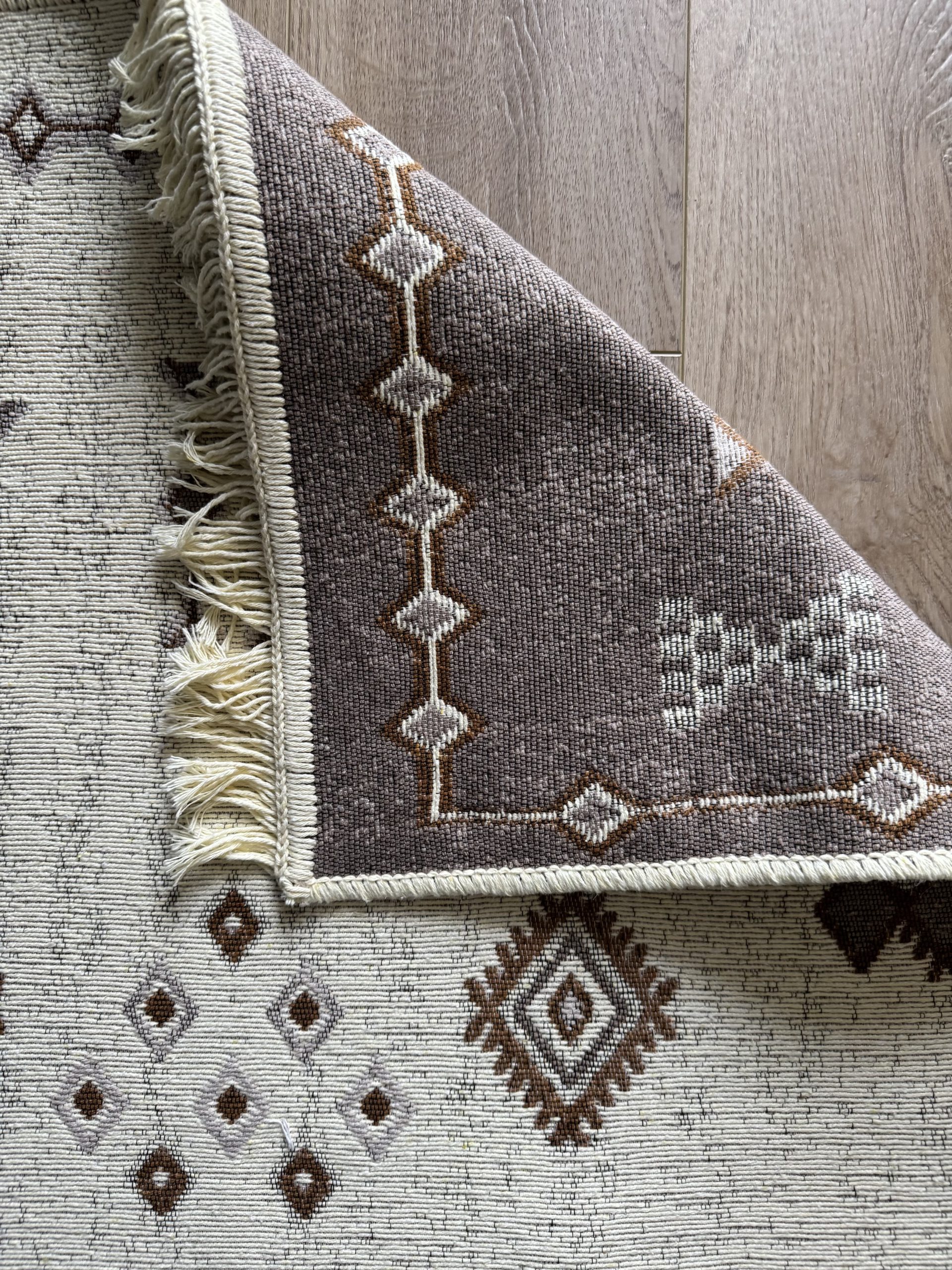 Бавовняний двосторонній килим AM 005 Cream Beige