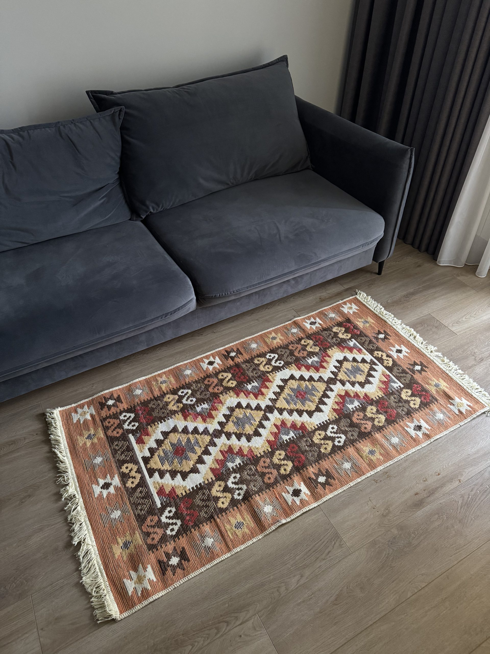 Бавовняний двосторонній килим у етнічному стилі LM 02 MULTY