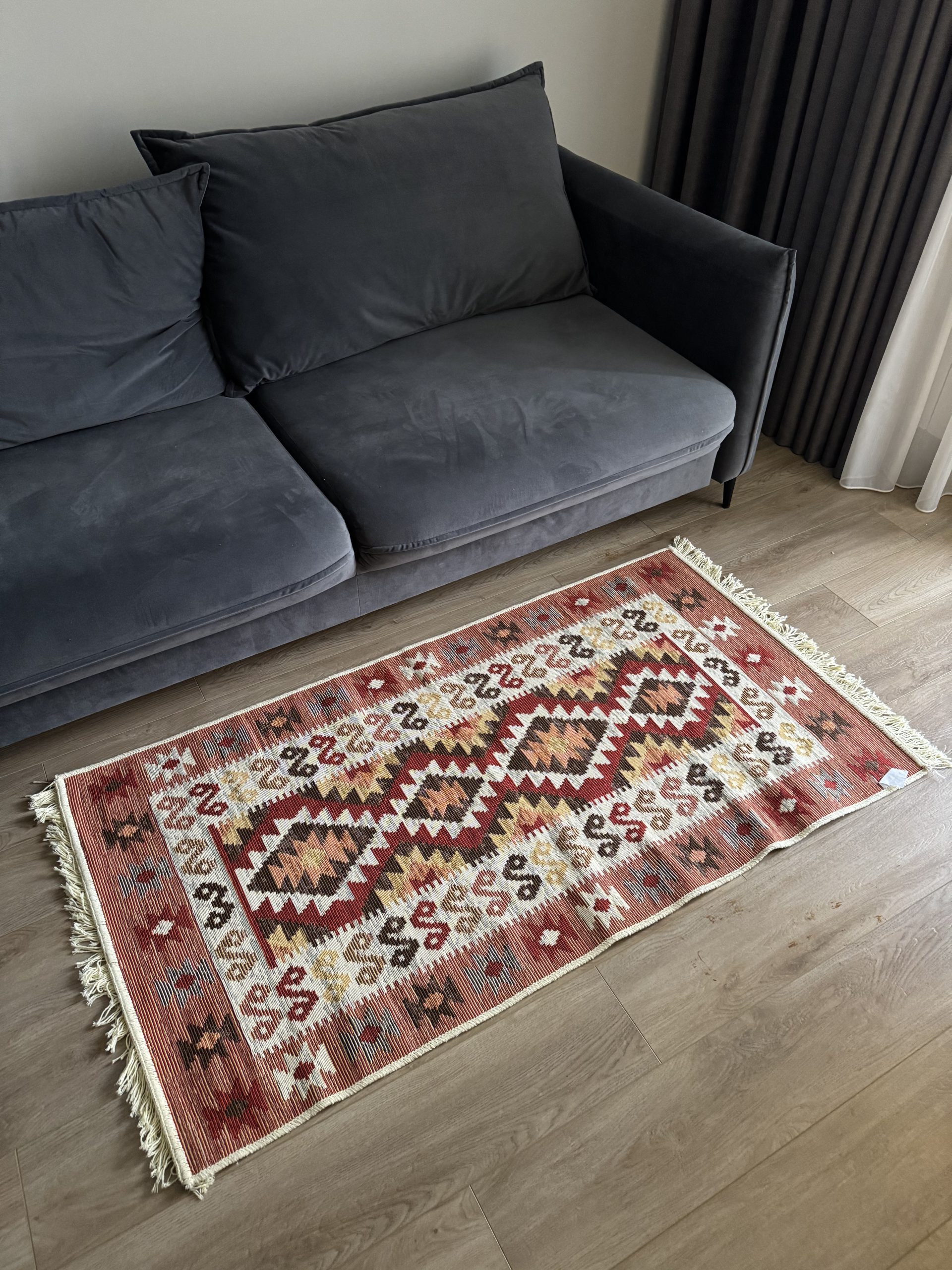 Бавовняний двосторонній килим у етнічному стилі LM 02 MULTY