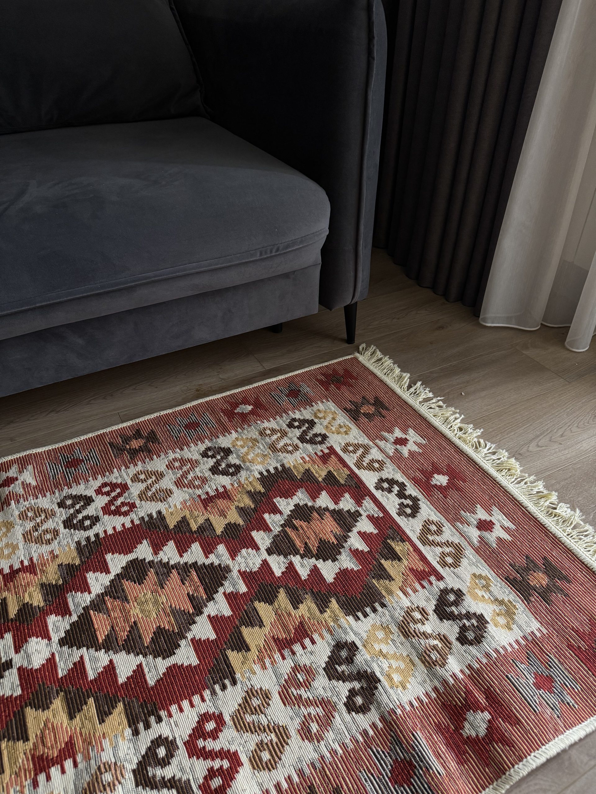 Бавовняний двосторонній килим у етнічному стилі LM 02 MULTY