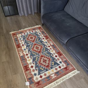 Бавовняний двосторонній килим у етнічному стилі LM 01 MULTY