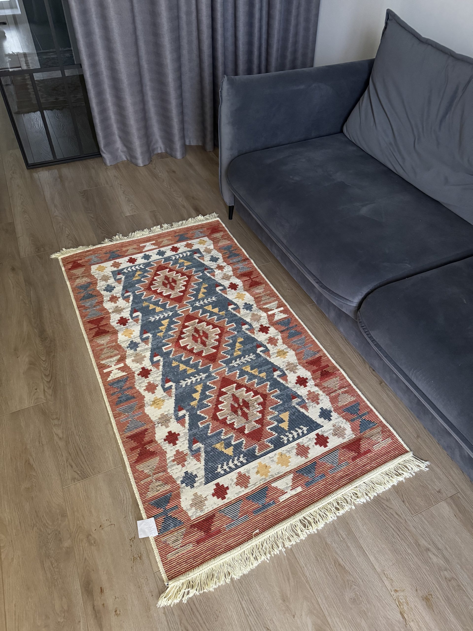 Бавовняний двосторонній килим у етнічному стилі LM 01 MULTY