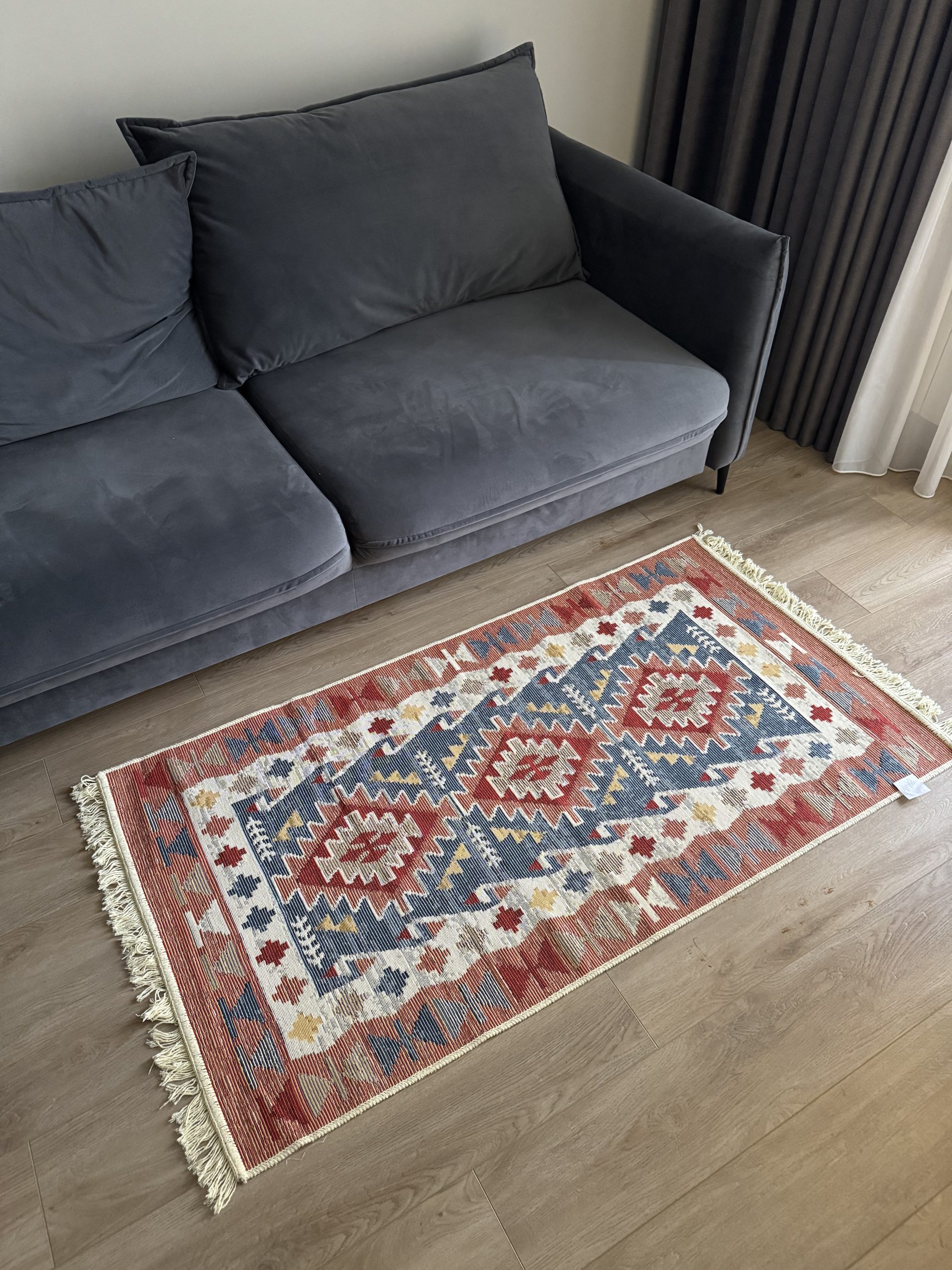 Бавовняний двосторонній килим у етнічному стилі LM 01 MULTY