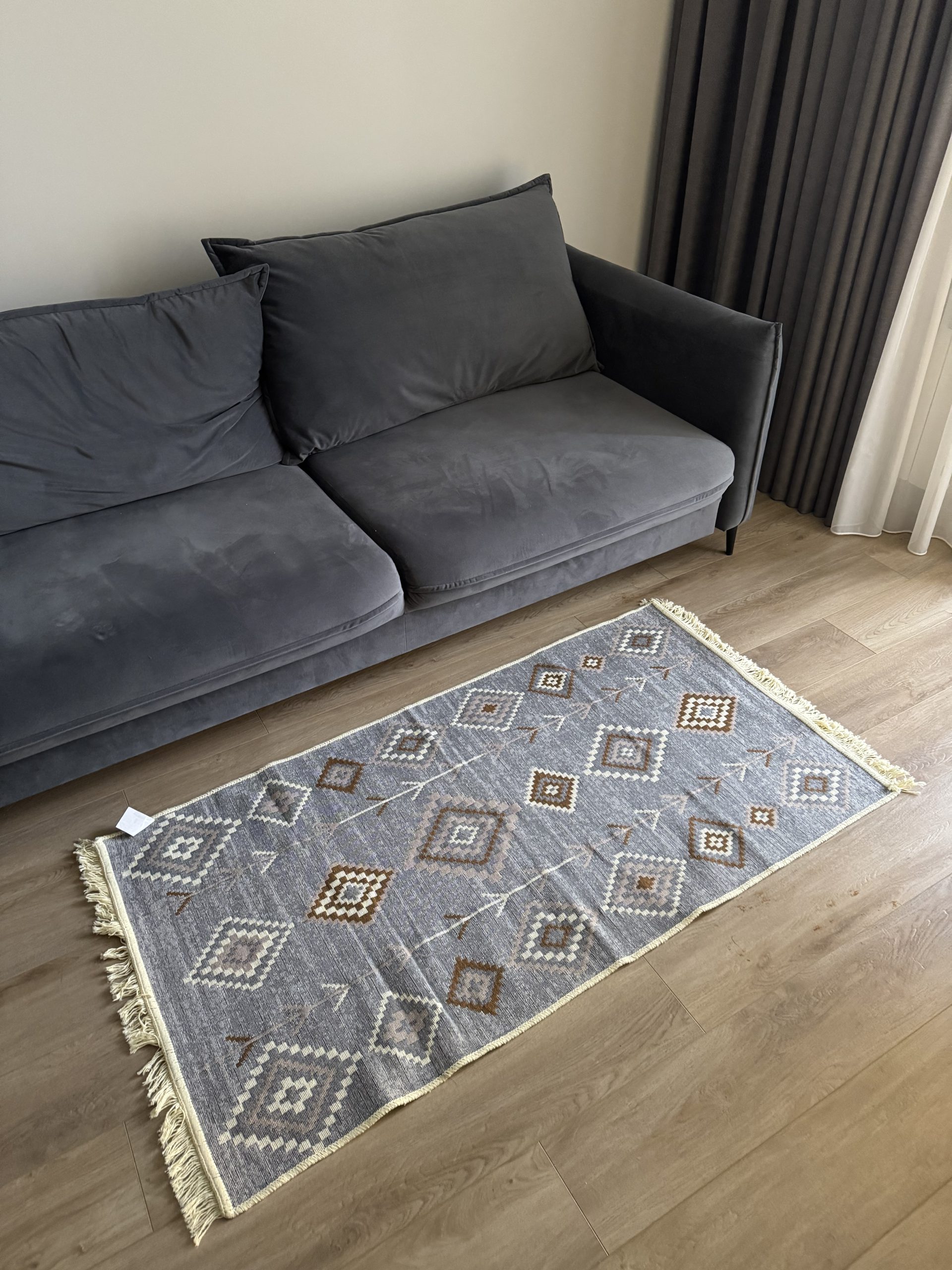 Бавовняний двосторонній килим AM 002 GREY