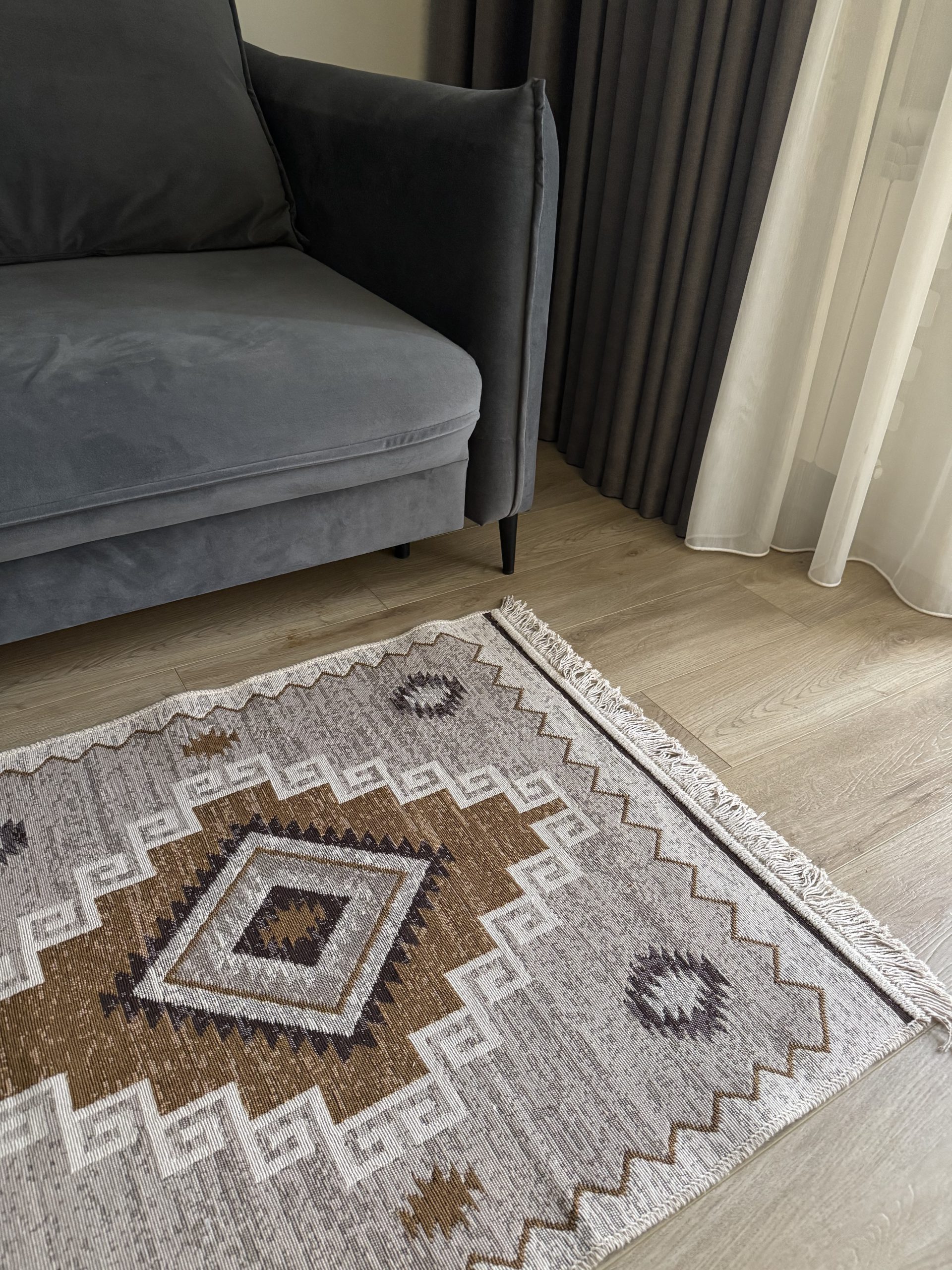 Бавовняний двосторонній килим у етнічному стилі LM 03 NATURAL