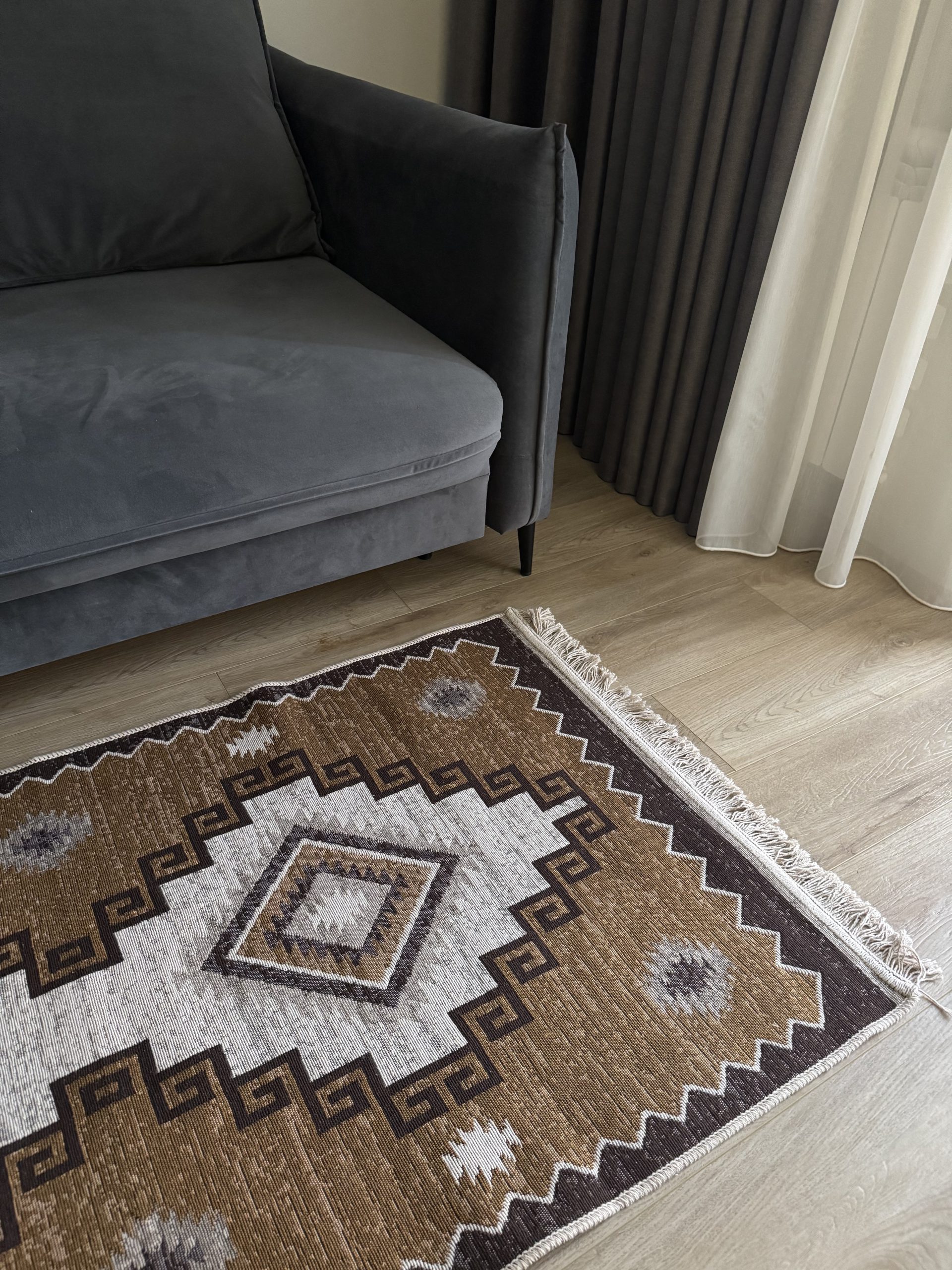 Бавовняний двосторонній килим у етнічному стилі LM 03 NATURAL