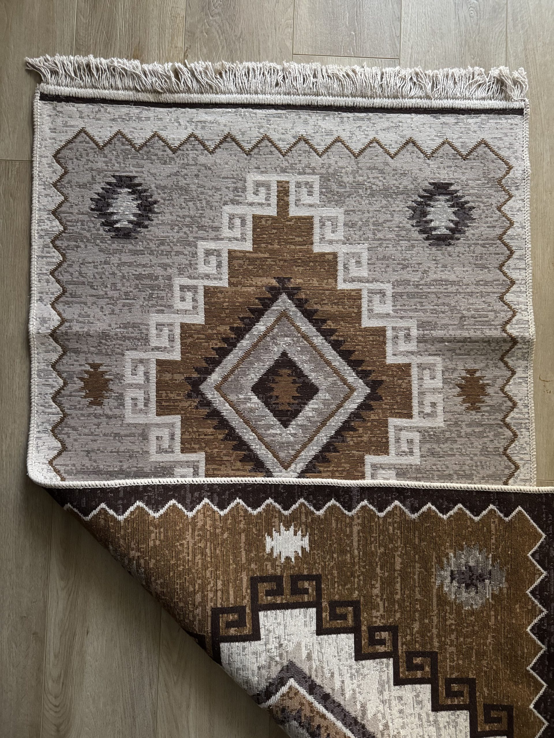 Бавовняний двосторонній килим у етнічному стилі LM 03 NATURAL