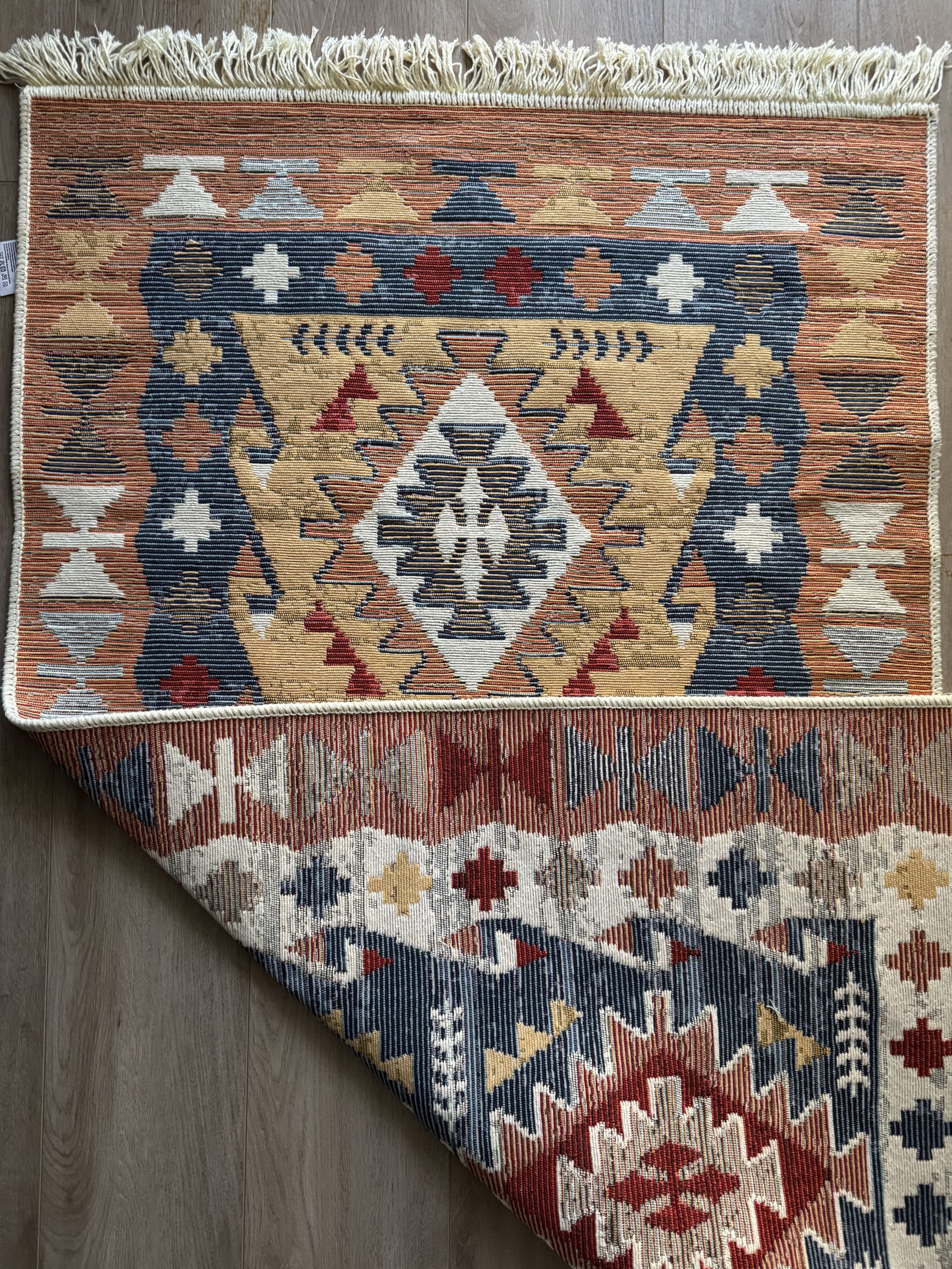 Бавовняний двосторонній килим у етнічному стилі LM 01 MULTY