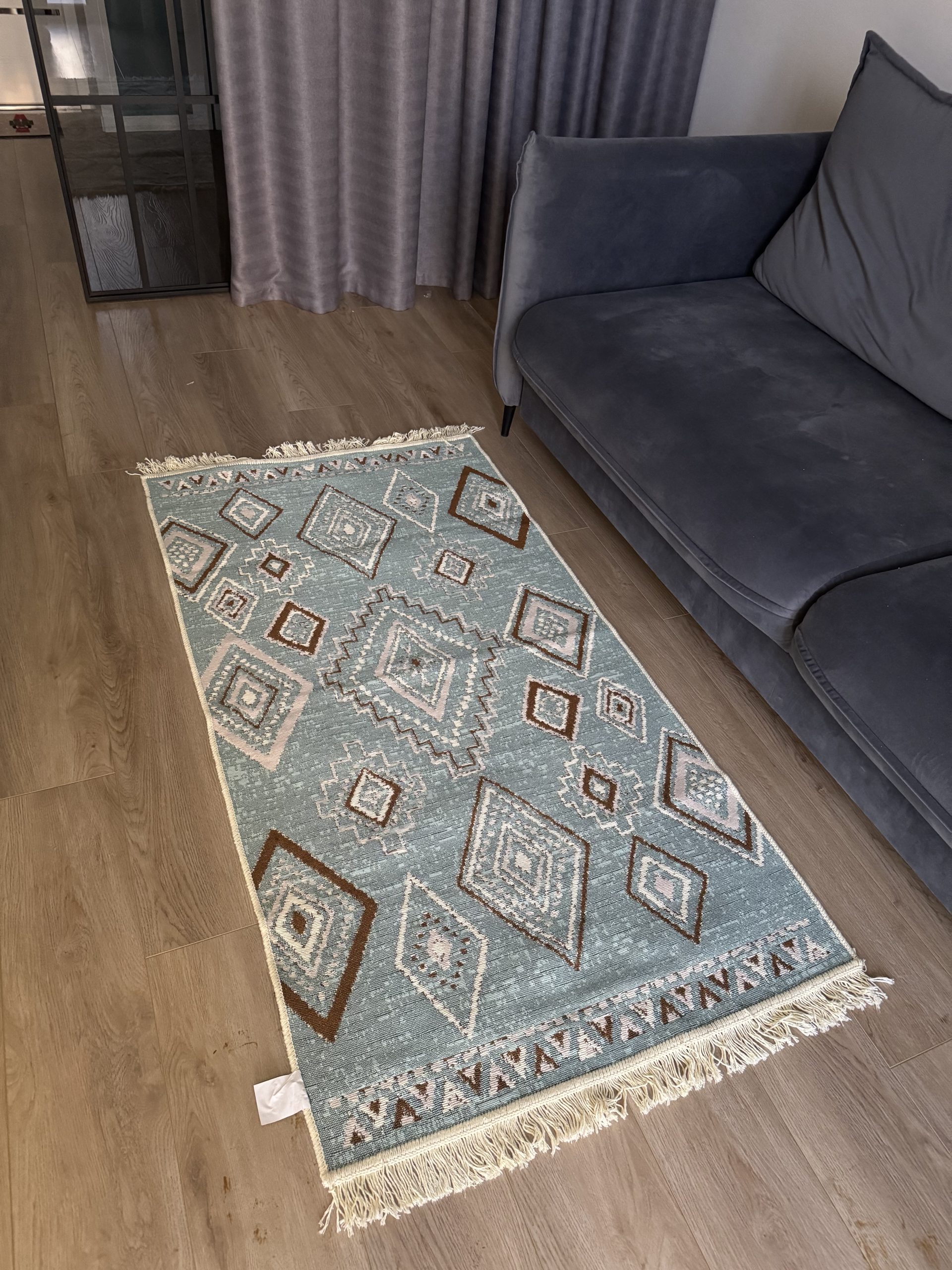 Бавовняний двосторонній килим AM 001 BEIGE AQUA