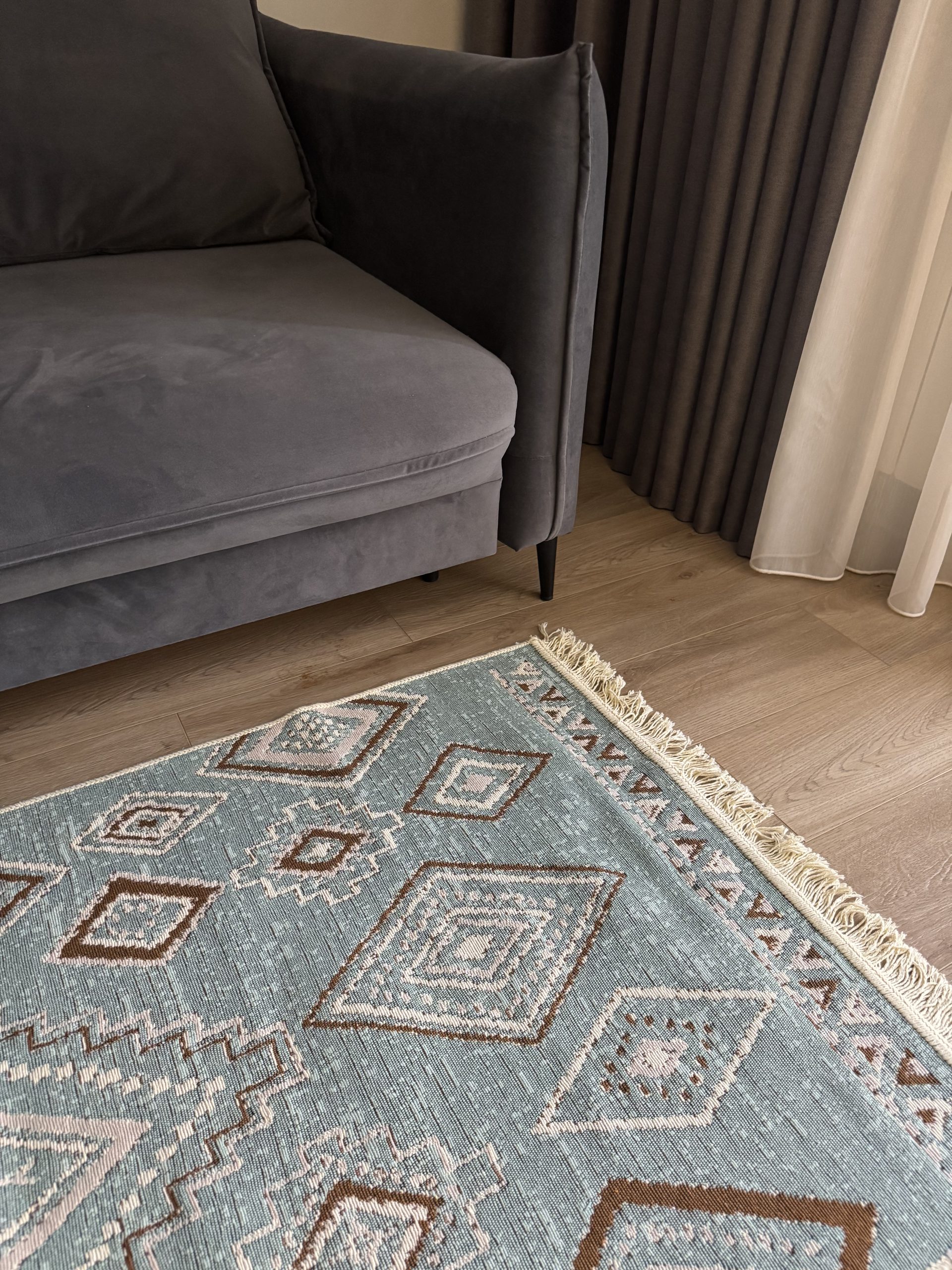 Бавовняний двосторонній килим AM 001 BEIGE AQUA