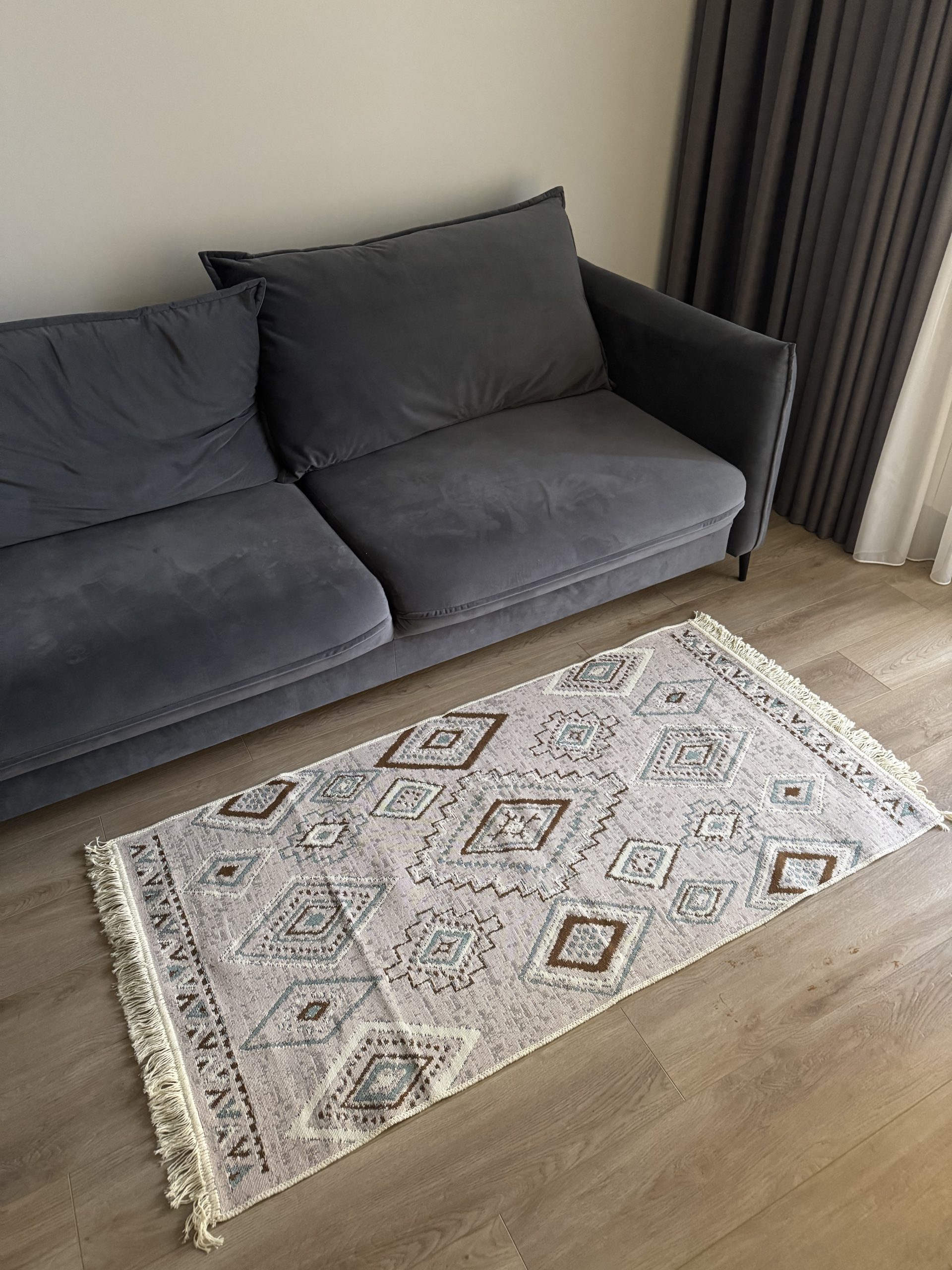 Бавовняний двосторонній килим AM 001 BEIGE AQUA