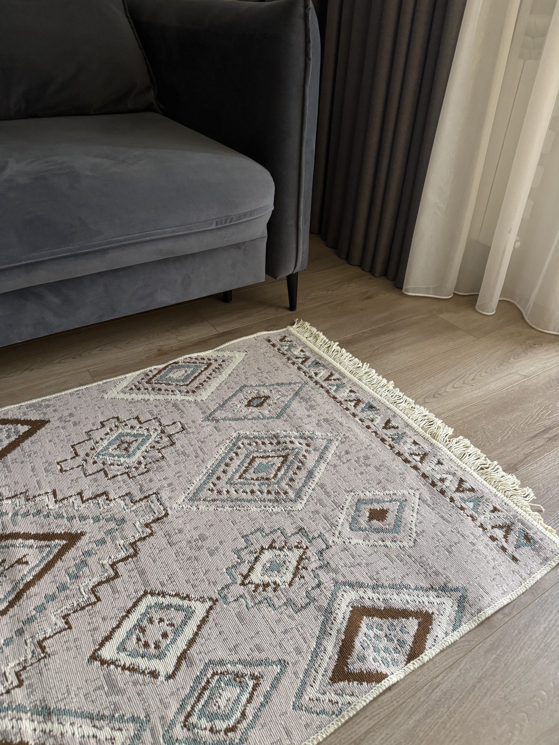 Бавовняний двосторонній килим AM 001 BEIGE AQUA