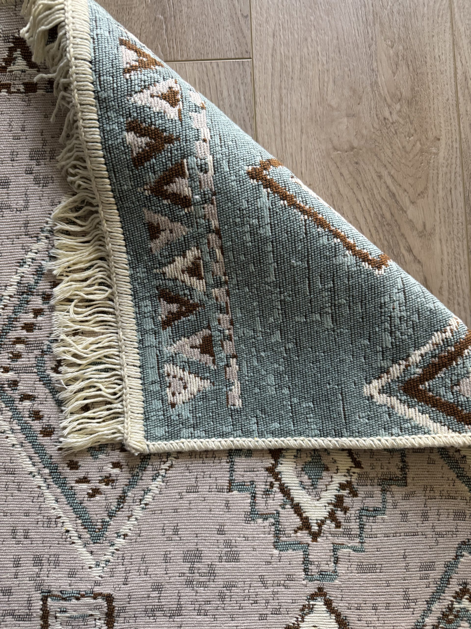 Бавовняний двосторонній килим AM 001 BEIGE AQUA