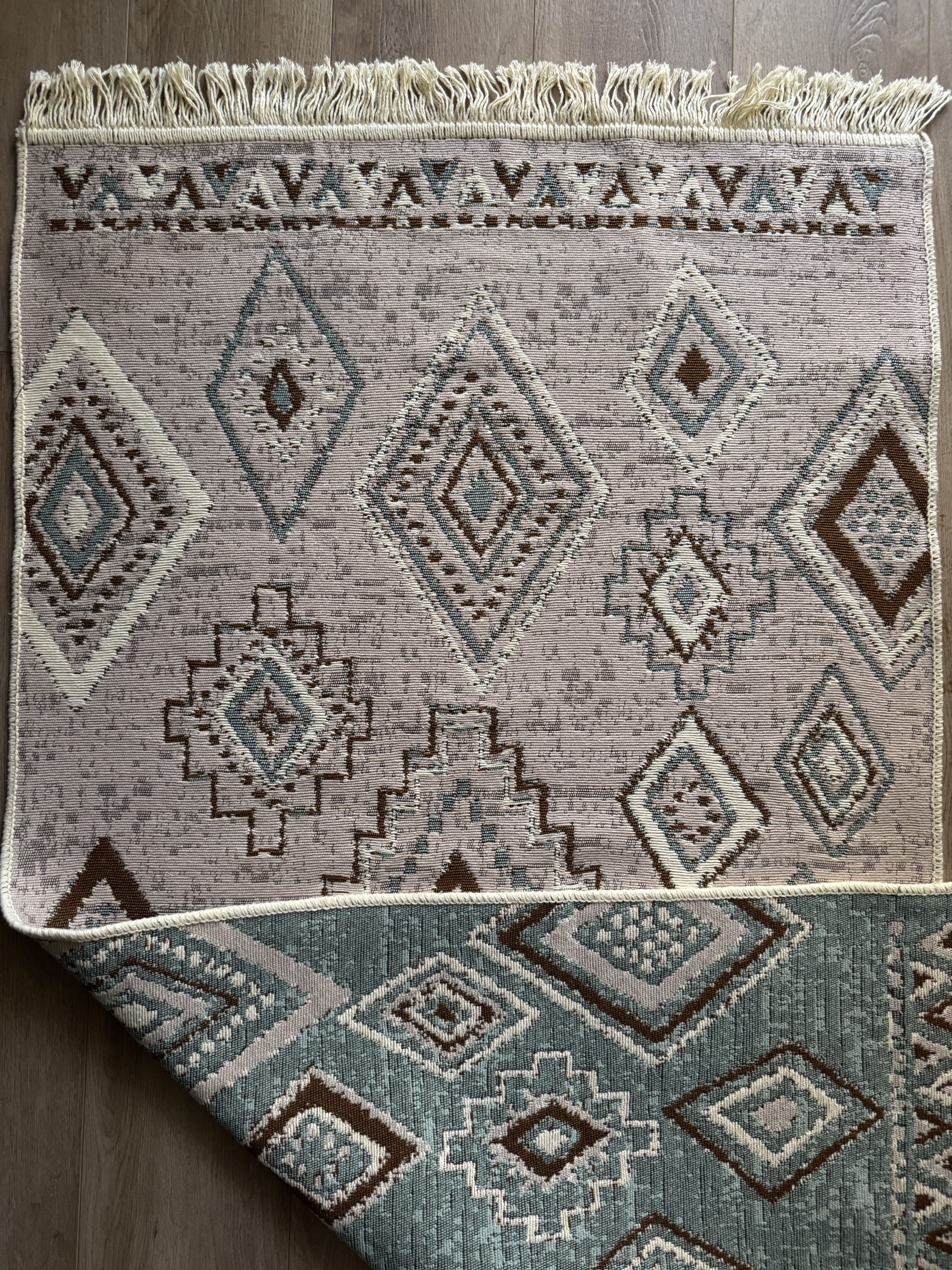 Бавовняний двосторонній килим AM 001 BEIGE AQUA