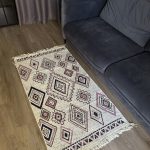 Бавовняний двосторонній килим AM 001 BEIGE RED