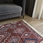 Бавовняний двосторонній килим AM 001 BEIGE RED