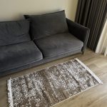 Бавовняний двосторонній килим у мінімалістичному стилі 975 BROWN WHITE