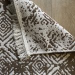 Бавовняний двосторонній килим у мінімалістичному стилі 975 BROWN WHITE