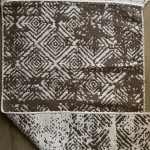 Бавовняний двосторонній килим у мінімалістичному стилі 975 BROWN WHITE