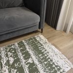 Бавовняний двосторонній килим у мінімалістичному стилі 975 GREEN