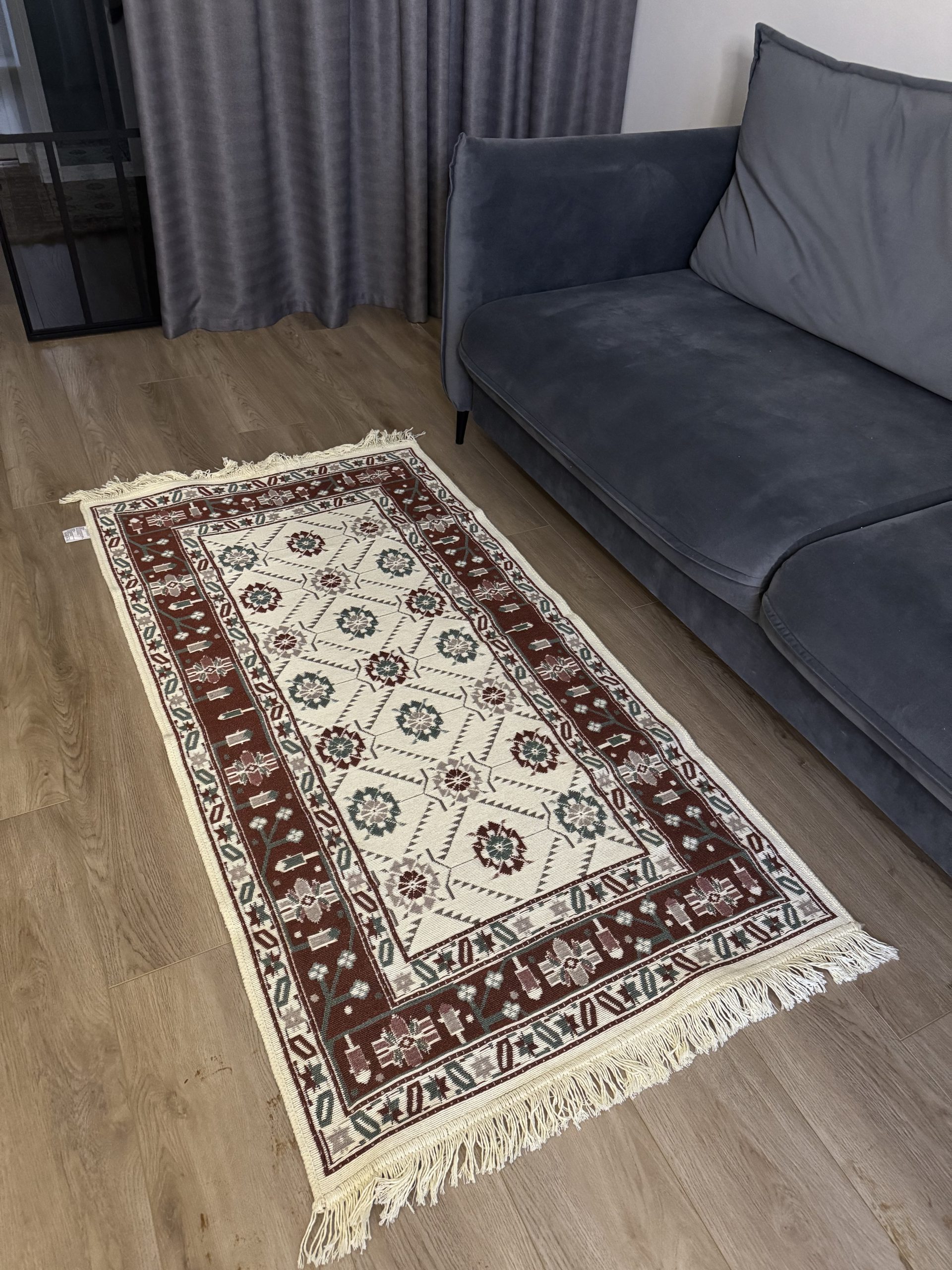 Бавовняний двосторонній килим AM 006 GREEN RED