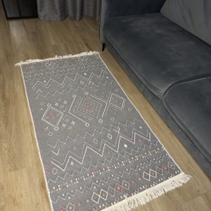 Бавовняний двосторонній килим AB 05 BEIGE PINK