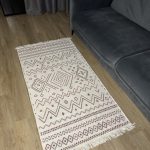 Бавовняний двосторонній килим AB 05 BEIGE PINK