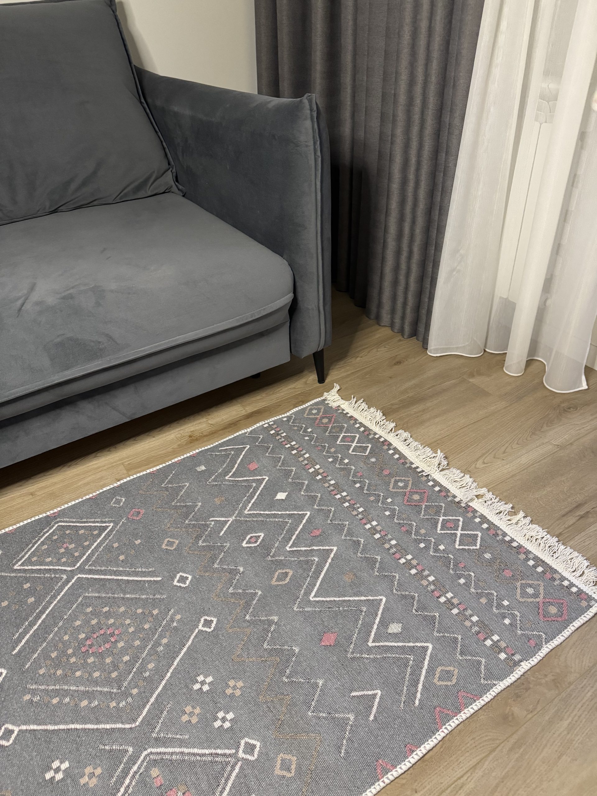 Бавовняний двосторонній килим AB 05 BEIGE PINK