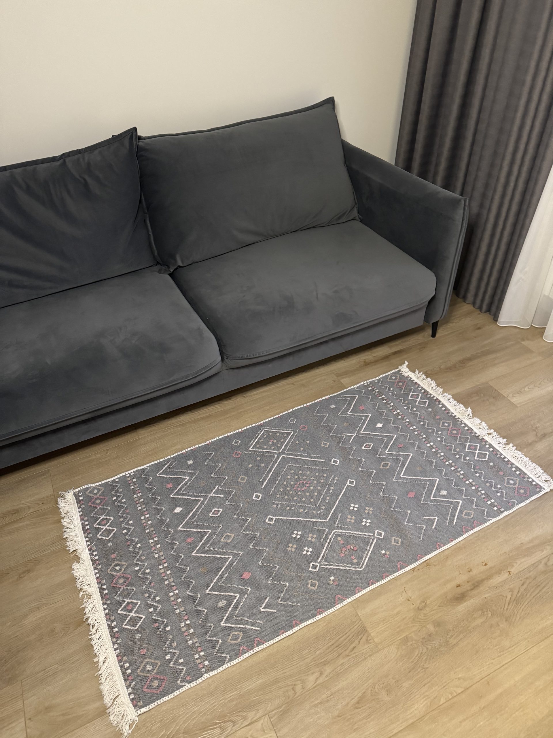 Бавовняний двосторонній килим AB 05 BEIGE PINK