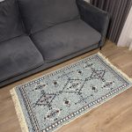 Бавовняний двосторонній килим AM 007 BLUE AQUA